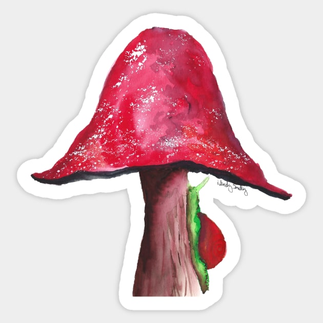 Mushroom and Snail Sticker by Wendysmalley